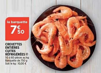 Promoties Crevettes entières cuites réfrigérées - Huismerk - Bi1 - Geldig van 16/06/2021 tot 21/06/2021 bij Bi1