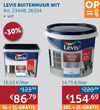 Promotions Levis buitenmuur wit - Levis - Valide de 22/06/2021 à 19/07/2021 chez Zelfbouwmarkt