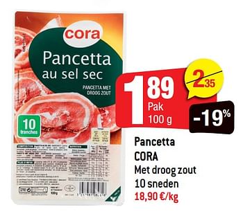 Promoties Pancetta cora - Huismerk - Smatch - Geldig van 16/06/2021 tot 22/06/2021 bij Smatch