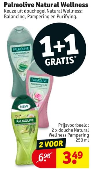 Promoties Douche natural wellness pampering - Palmolive - Geldig van 15/06/2021 tot 27/06/2021 bij Kruidvat