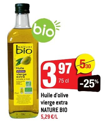 Promotions Huile d`olive vierge extra nature bio - NATURE BIO - Valide de 16/06/2021 à 22/06/2021 chez Smatch