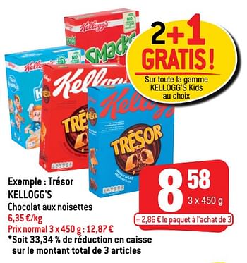 Promoties Trésor kellogg`s - Kellogg's - Geldig van 16/06/2021 tot 22/06/2021 bij Smatch