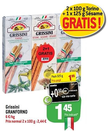 Promotions Grissini granforno - Granforno - Valide de 16/06/2021 à 22/06/2021 chez Match