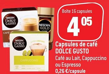 Promotions Capsules de café dolce gusto - Nescafe - Valide de 16/06/2021 à 22/06/2021 chez Match