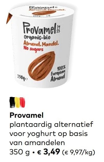 Promotions Provamel plantaardig alternatief voor yoghurt op basis van amandelen - Provamel - Valide de 16/06/2021 à 13/07/2021 chez Bioplanet