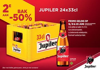 Promoties 2e aan bak -50% jupiler - Jupiler - Geldig van 18/06/2021 tot 01/07/2021 bij BelBev