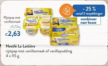 Promoties Nestlé la laitière rijstpap met vanillesmaak - Nestlé - Geldig van 16/06/2021 tot 29/06/2021 bij OKay
