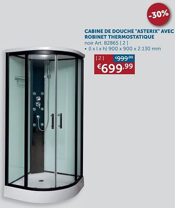 Promotions Cabine de douche asterix avec robinet thermostatique - Belbano - Valide de 22/06/2021 à 19/07/2021 chez Zelfbouwmarkt