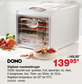 Monopoly bijvoorbeeld Reserveren Domo elektro Domo elektro digitaal voedseldroger do353vd - Promotie bij  Home & Co
