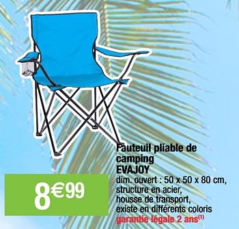 Promotions Fauteuil pliable de camping evajoy - Produit Maison - Migros - Valide de 15/06/2021 à 20/06/2021 chez Migros