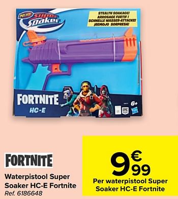 Promoties Waterpistool super soaker hc-e fortnite - Fortnite - Geldig van 16/06/2021 tot 28/06/2021 bij Carrefour