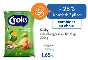 Promotions Croky chips bolognese - Croky - Valide de 16/06/2021 à 29/06/2021 chez OKay