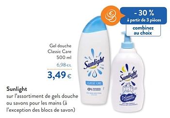 Promotions Sunlight gel douche classic care - Sunlight - Valide de 16/06/2021 à 29/06/2021 chez OKay