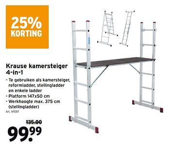 Promotions Krause kamersteiger 4-in-1 - Produit maison - Gamma - Valide de 16/06/2021 à 29/06/2021 chez Gamma