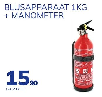 Promoties Blusapparaat 1kg + manometer - Huismerk - Auto 5  - Geldig van 16/06/2021 tot 17/07/2021 bij Auto 5