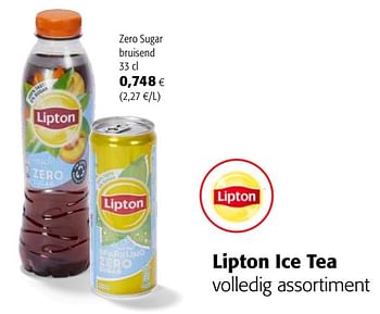 Promoties Lipton ice tea zero sugar bruisend - Lipton - Geldig van 16/06/2021 tot 29/06/2021 bij Colruyt