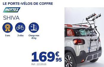 Promotions Le porte-vélos de coffre shiva - Mottez - Valide de 16/06/2021 à 17/07/2021 chez Auto 5
