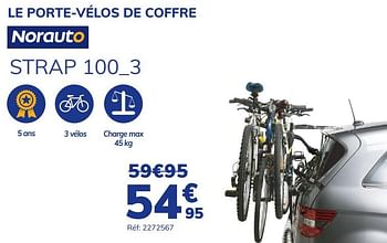 Promotions Le porte-vélos de coffre strap 100_3 - Norauto - Valide de 16/06/2021 à 17/07/2021 chez Auto 5