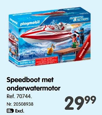 Promoties Speedboot met onderwatermotor - Playmobil - Geldig van 16/06/2021 tot 29/06/2021 bij Fun