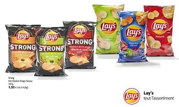 Promotions Lay`s strong hot chicken wings flavour - Lay's - Valide de 16/06/2021 à 29/06/2021 chez Colruyt