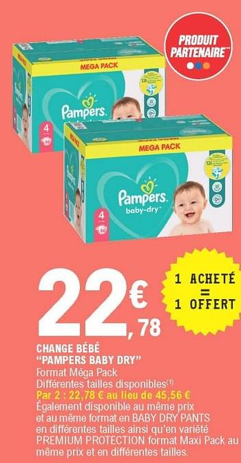 Pampers Change Bebe Pampers Baby Dry En Promotion Chez E Leclerc