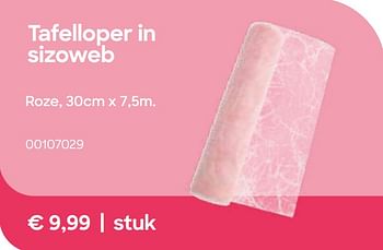 Promoties Tafelloper in sizoweb roze - Huismerk - Ava - Geldig van 01/07/2021 tot 31/12/2021 bij Ava