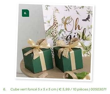 Promotions Cube vert foncé - Produit Maison - Ava - Valide de 01/07/2021 à 31/12/2021 chez Ava