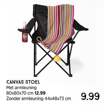 Promoties Canvas stoel met armleuning - Huismerk - Xenos - Geldig van 21/06/2021 tot 04/07/2021 bij Xenos