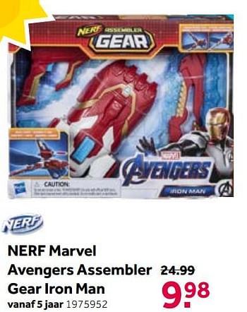 Promoties Nerf marvel avengers assembler gear iron man - Nerf - Geldig van 19/06/2021 tot 04/07/2021 bij Intertoys