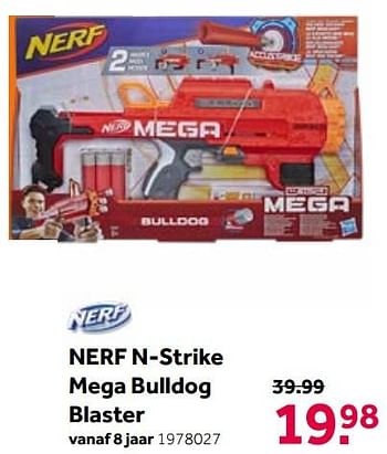 Promoties Nerf n-strike mega bulldog blaster - Nerf - Geldig van 19/06/2021 tot 04/07/2021 bij Intertoys