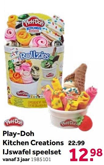 Promoties Play-doh kitchen creations ijswafel speelset - Play-Doh - Geldig van 19/06/2021 tot 04/07/2021 bij Intertoys