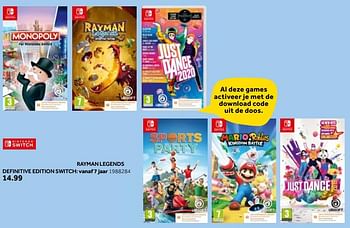 Promoties Rayman legends definitive edition switch - Ubisoft - Geldig van 19/06/2021 tot 04/07/2021 bij Intertoys