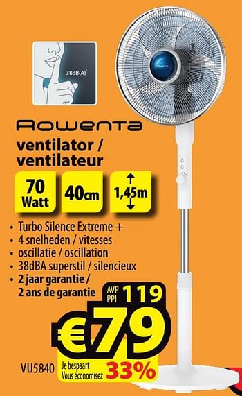 Promoties Rowenta ventilator - ventilateur vu5840 - Rowenta - Geldig van 23/06/2021 tot 30/06/2021 bij ElectroStock