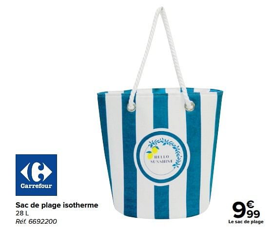 Sac de clearance plage carrefour