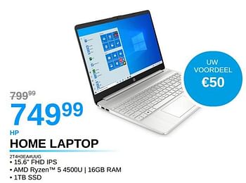 Promotions Hp home laptop 2t4h3ea#uug - HP - Valide de 01/07/2021 à 31/07/2021 chez Auva