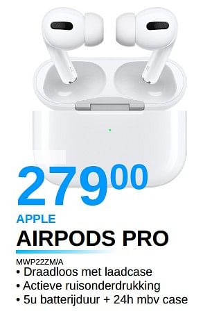 Promoties Apple airpods pro mwp22zm-a - Apple - Geldig van 01/07/2021 tot 31/07/2021 bij Auva