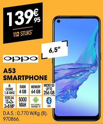 Promoties Oppo a53 smartphone - Oppo - Geldig van 01/07/2021 tot 31/07/2021 bij Electro Depot