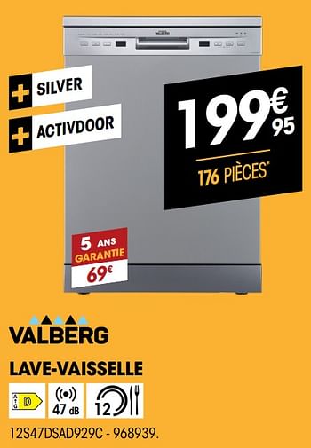 Promotions Valberg lave-vaisselle 12s47dsad929c - Valberg - Valide de 01/07/2021 à 31/07/2021 chez Electro Depot