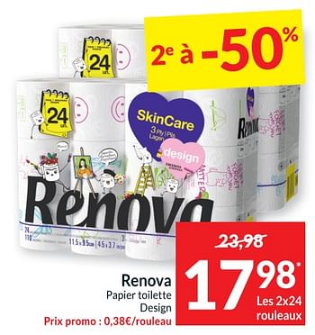 Promo PAPIER TOILETTE PROGRESS RENOVA chez E.Leclerc