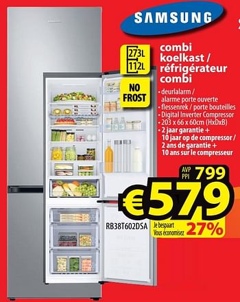 Promoties Samsung combi koelkast - réfrigérateur combi rb38t602dsa - Samsung - Geldig van 01/07/2021 tot 07/07/2021 bij ElectroStock