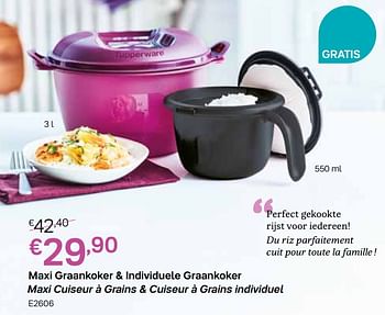 Huismerk - Tupperware Maxi graankoker + individuele graankoker cuiseur à grains cuiseur à individuel - Promotie bij Tupperware