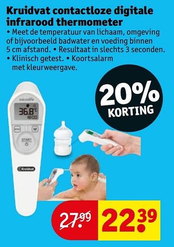 herhaling mout Riskeren Huismerk - Kruidvat Kruidvat contactloze digitale infrarood thermometer -  Promotie bij Kruidvat