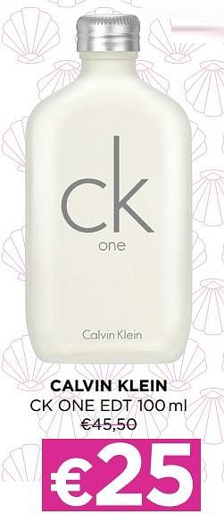 Promoties Calvin klein ck one edt - Calvin Klein - Geldig van 01/07/2021 tot 31/07/2021 bij ICI PARIS XL