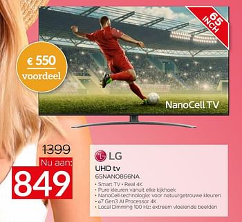 Promoties Lg uhd tv 65nano866na - LG - Geldig van 01/07/2021 tot 31/07/2021 bij Selexion