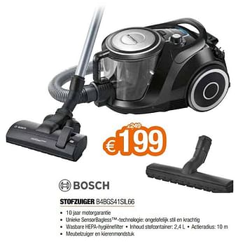 Promoties Bosch stofzuiger b4bgs41sil66 - Bosch - Geldig van 01/07/2021 tot 31/07/2021 bij Expert