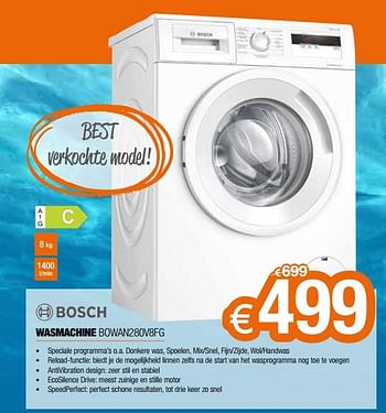 Promoties Bosch wasmachine bowan280v8fg - Bosch - Geldig van 01/07/2021 tot 31/07/2021 bij Expert