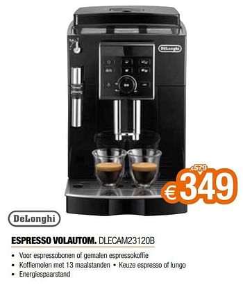 Promoties Delonghi espresso volautom. dlecam23120b - Delonghi - Geldig van 01/07/2021 tot 31/07/2021 bij Expert