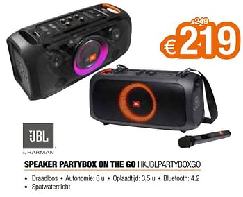 Promoties Jbl speaker partybox on the go hkjblpartyboxgo - JBL - Geldig van 01/07/2021 tot 31/07/2021 bij Expert