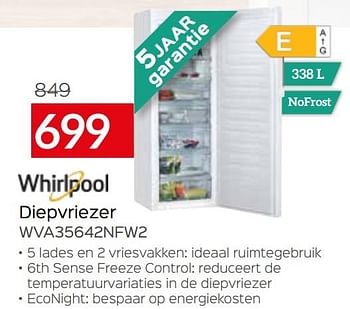 Promoties Whirlpool diepvriezer wva35642nfw2 - Whirlpool - Geldig van 01/07/2021 tot 31/07/2021 bij Selexion