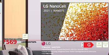 Promoties Lg tv nanocell lq43nano756pa - LG - Geldig van 01/07/2021 tot 31/07/2021 bij Exellent